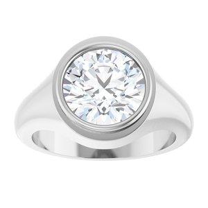 Continuum Sterling Silver 10 mm Round Bezel-Set Ring Mounting – image 5