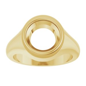14K Yellow Gold 10 mm Round Bezel-Set Ring Mounting – image 6