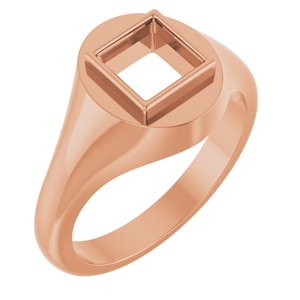 10K Rose Gold 6x6 mm Square Bezel-Set Ring Mounting – image 2
