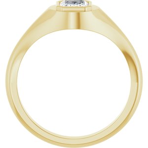 10K Yellow Gold 7x5 mm Emerald Bezel-Set Ring Mounting – image 3