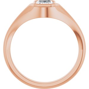 10K Rose Gold 7x5 mm Emerald Bezel-Set Ring Mounting – image 3