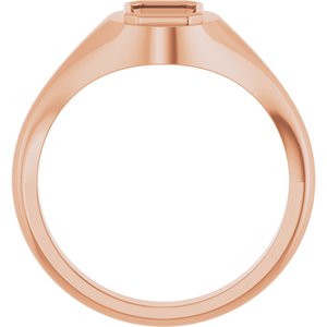 18K Rose Gold 7x5 mm Emerald Bezel-Set Ring Mounting – image 4
