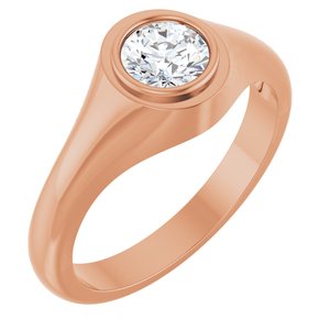 10K Rose Gold 5.8 mm Round Bezel-Set Ring Mounting
