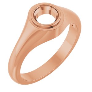 14K Rose Gold 5.8 mm Round Bezel-Set Ring Mounting – image 2