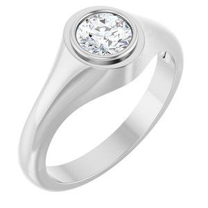 Platinum 5.8 mm Round Bezel-Set Ring Mounting