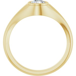 14K Yellow Gold 5.8 mm Round Bezel-Set Ring Mounting – image 3