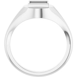 10K White Gold 6x6 mm Square Bezel-Set Ring Mounting – image 4