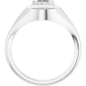 Sterling Silver 6x6 mm Square Bezel-Set Ring Mounting – image 3