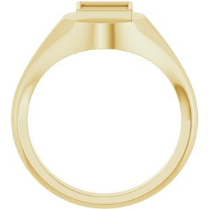 10K Yellow Gold 6x6 mm Square Bezel-Set Ring Mounting – image 4