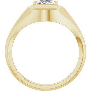 18K Yellow Gold 6x6 mm Square Bezel-Set Ring Mounting – image 3