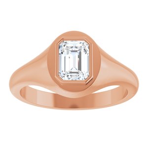 10K Rose Gold 7x5 mm Emerald Bezel-Set Ring Mounting – image 5
