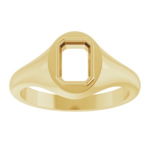 10K Yellow Gold 7x5 mm Emerald Bezel-Set Ring Mounting – image 6