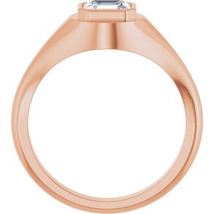 10K Rose Gold 6x6 mm Asscher Bezel-Set Ring Mounting – image 3