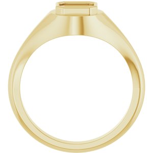 10K Yellow Gold 6x6 mm Asscher Bezel-Set Ring Mounting – image 4