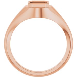 10K Rose Gold 6x6 mm Asscher Bezel-Set Ring Mounting – image 4