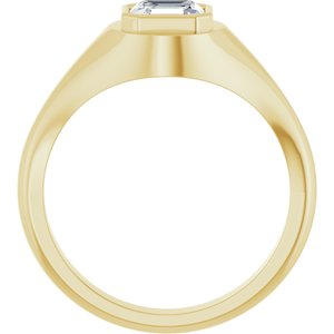 18K Yellow Gold 6x6 mm Asscher Bezel-Set Ring Mounting – image 3