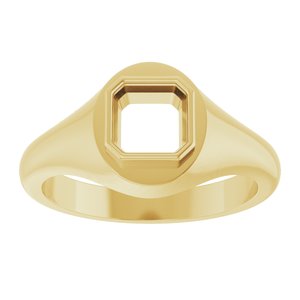 18K Yellow Gold 6x6 mm Asscher Bezel-Set Ring Mounting – image 6