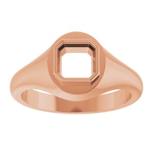 14K Rose Gold 6x6 mm Asscher Bezel-Set Ring Mounting – image 6