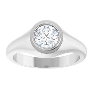 Platinum 6.5 mm Round Bezel-Set Ring Mounting – image 5