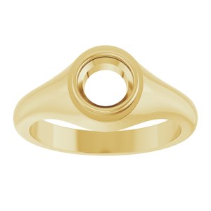 10K Yellow Gold 6.5 mm Round Bezel-Set Ring Mounting – image 6