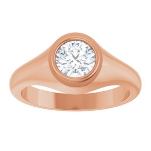 18K Rose Gold 6.5 mm Round Bezel-Set Ring Mounting – image 5