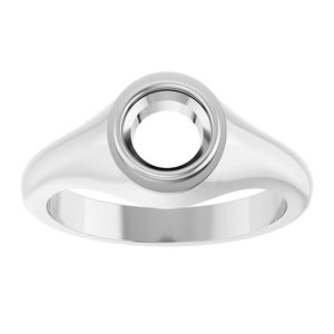 10K White Gold 6.5 mm Round Bezel-Set Ring Mounting – image 6