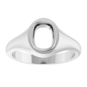 Continuum Sterling Silver 8x6 mm Elongated Cushion Bezel-Set Ring Mounting – image 6