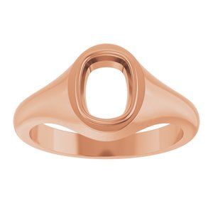10K Rose Gold 8x6 mm Elongated Cushion Bezel-Set Ring Mounting – image 6