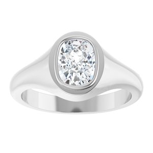 Continuum Sterling Silver 8x6 mm Elongated Cushion Bezel-Set Ring Mounting – image 5