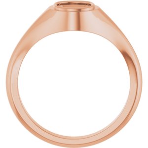 10K Rose Gold 8x6 mm Elongated Cushion Bezel-Set Ring Mounting – image 4