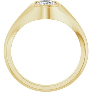 18K Yellow Gold 8x6 mm Elongated Cushion Bezel-Set Ring Mounting – image 3