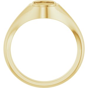 10K Yellow Gold 8x6 mm Elongated Cushion Bezel-Set Ring Mounting – image 4