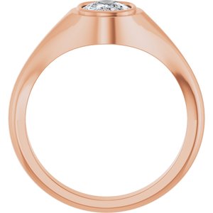 18K Rose Gold 8x6 mm Elongated Cushion Bezel-Set Ring Mounting – image 3