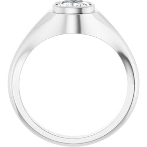 Platinum 6.5x6.5 mm Cushion Bezel-Set Ring Mounting – image 3