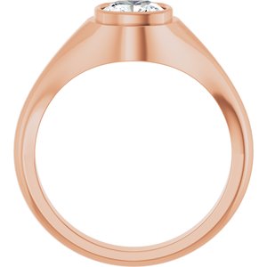 10K Rose Gold 6.5x6.5 mm Cushion Bezel-Set Ring Mounting – image 3