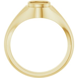 18K Yellow Gold 6.5x6.5 mm Cushion Bezel-Set Ring Mounting – image 4