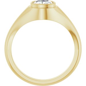 14K Yellow Gold 6.5x6.5 mm Cushion Bezel-Set Ring Mounting – image 3
