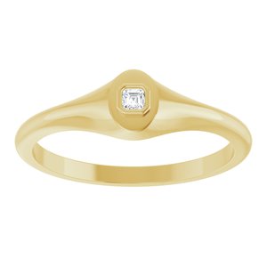 18K Yellow Gold 2x2 mm Asscher Bezel-Set Ring Mounting – image 5