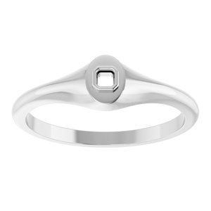 Continuum Sterling Silver 2x2 mm Asscher Bezel-Set Ring Mounting – image 6