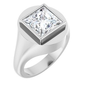 Continuum Sterling Silver 9x9 mm Square Bezel-Set Ring Mounting