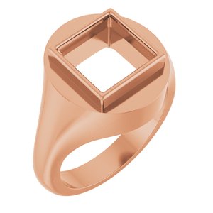 14K Rose Gold 9x9 mm Square Bezel-Set Ring Mounting – image 2