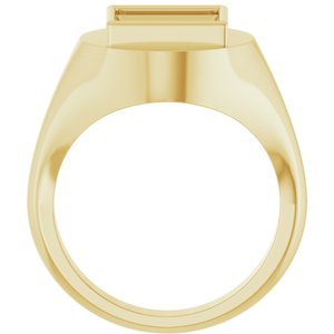 10K Yellow Gold 9x9 mm Square Bezel-Set Ring Mounting – image 4