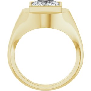 14K Yellow Gold 9x9 mm Square Bezel-Set Ring Mounting – image 3