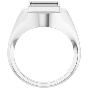 14K X1 White Gold 9x9 mm Square Bezel-Set Ring Mounting – image 4