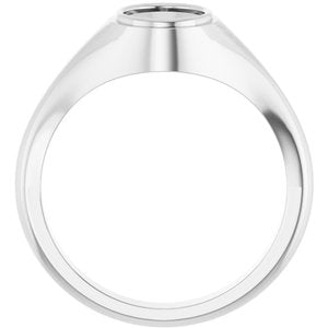 Platinum 8.5x6.5 mm Oval Bezel-Set Ring Mounting – image 4