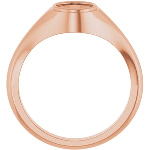 14K Rose Gold 8.5x6.5 mm Oval Bezel-Set Ring Mounting – image 4