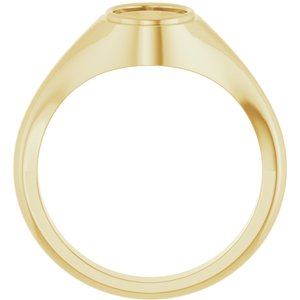 18K Yellow Gold 8.5x6.5 mm Oval Bezel-Set Ring Mounting – image 4