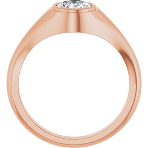 18K Rose Gold 8.5x6.5 mm Oval Bezel-Set Ring Mounting – image 3