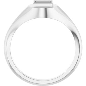 14K White Gold 5x5 mm Square Bezel-Set Ring Mounting – image 4