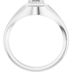 14K White Gold 5x5 mm Square Bezel-Set Ring Mounting – image 3